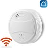 1pc WIFI Smoke Detector; Fire Protection Alarm Sensor; Independent Wireless Battery Operated For Smart Life; Push Alert Home Security; No Battery