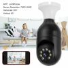 360° Light Bulb WiFi Camera Wireless Home Security Cam Waterproof IR Night Smart